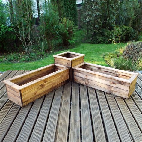 corner wooden planters for outdoors